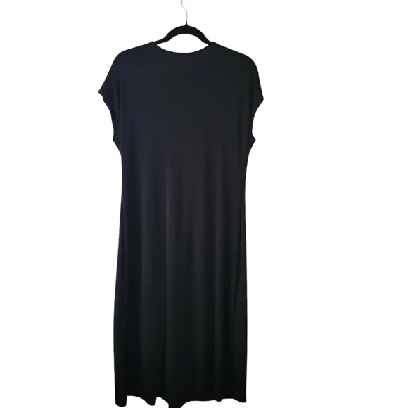 Talbots Classic Black Shortsleeve Knee-length Jersey Stretchy Dress. Size L - Picture 3 of 6